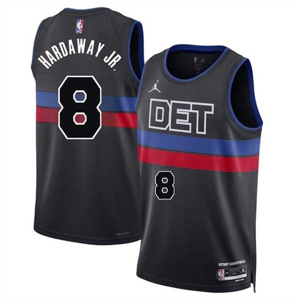 Men%27s Detroit Pistons #8 Tim Hardaway Jr Black 2024 Statement Edition Stitched Jersey Dzhi